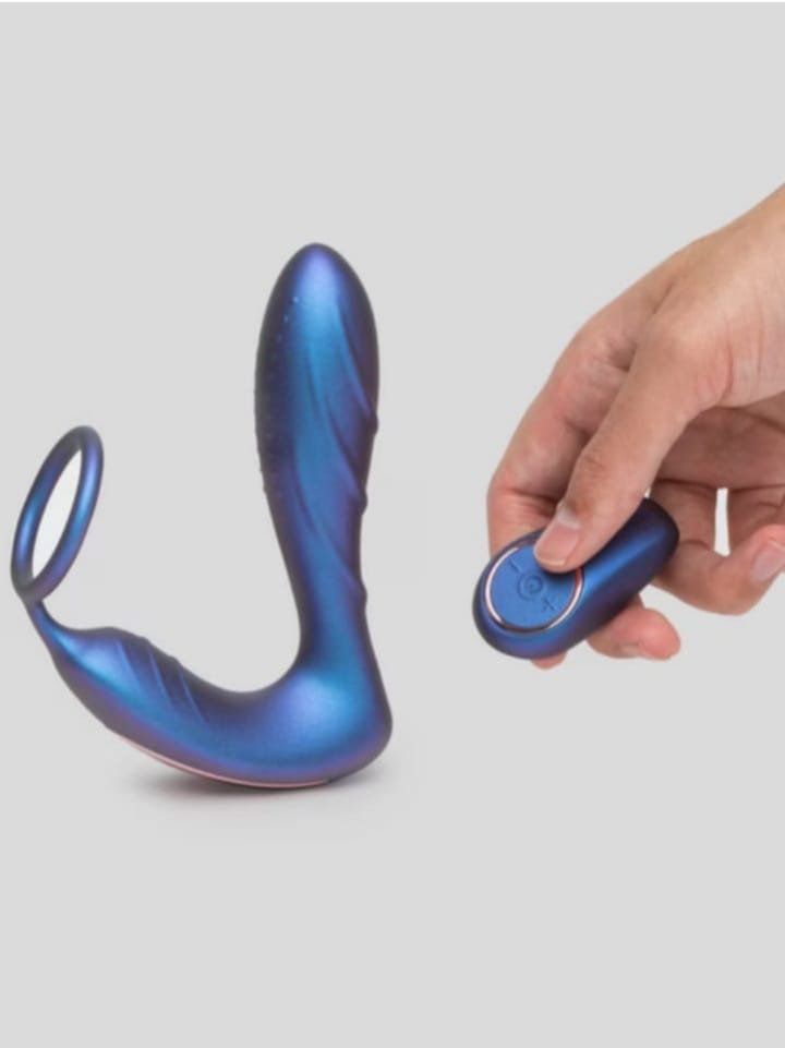 Hueman Blue Hole Galactic Silicone Remote Control with Cock Ring Anal Toy